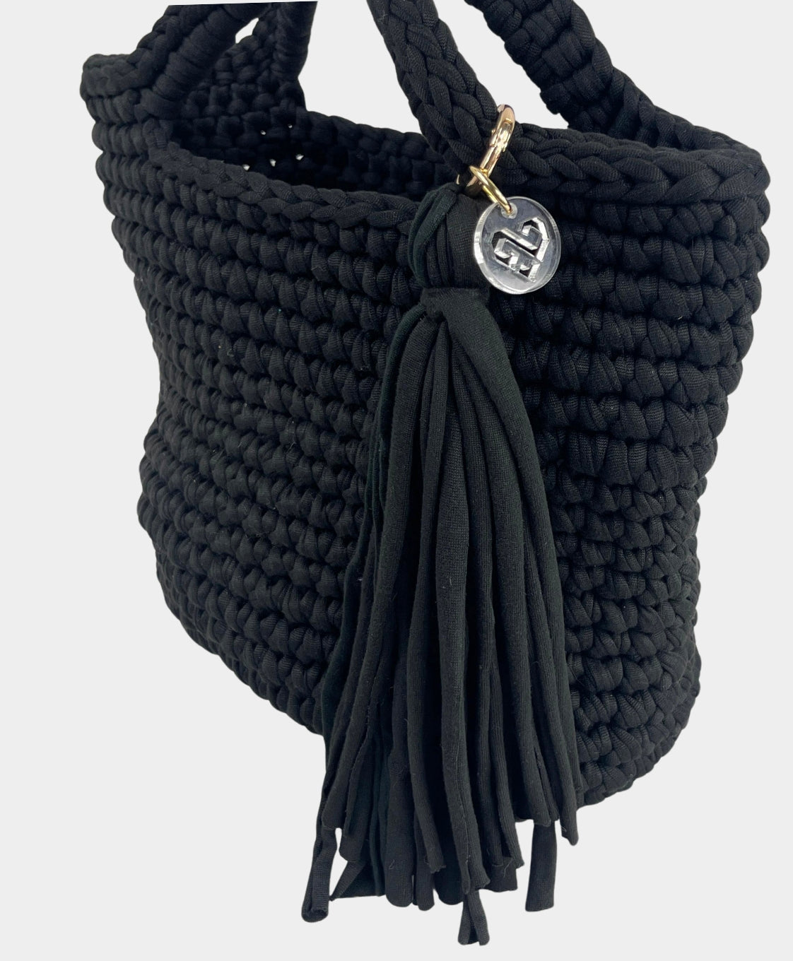 Crochet Black Handheld Bag