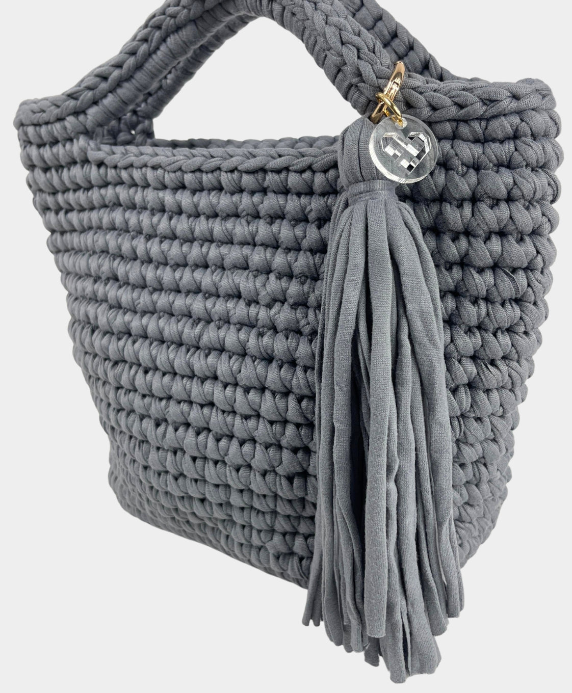 Crochet Dark Grey Handheld Bag