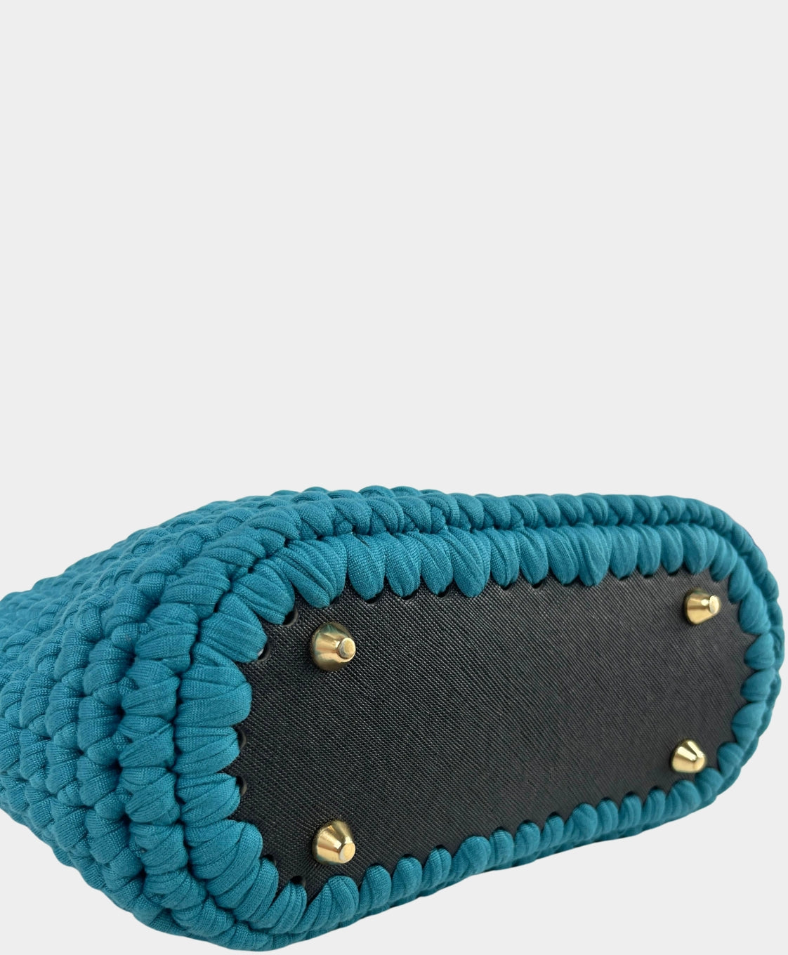 Crochet Teal Handheld Bag