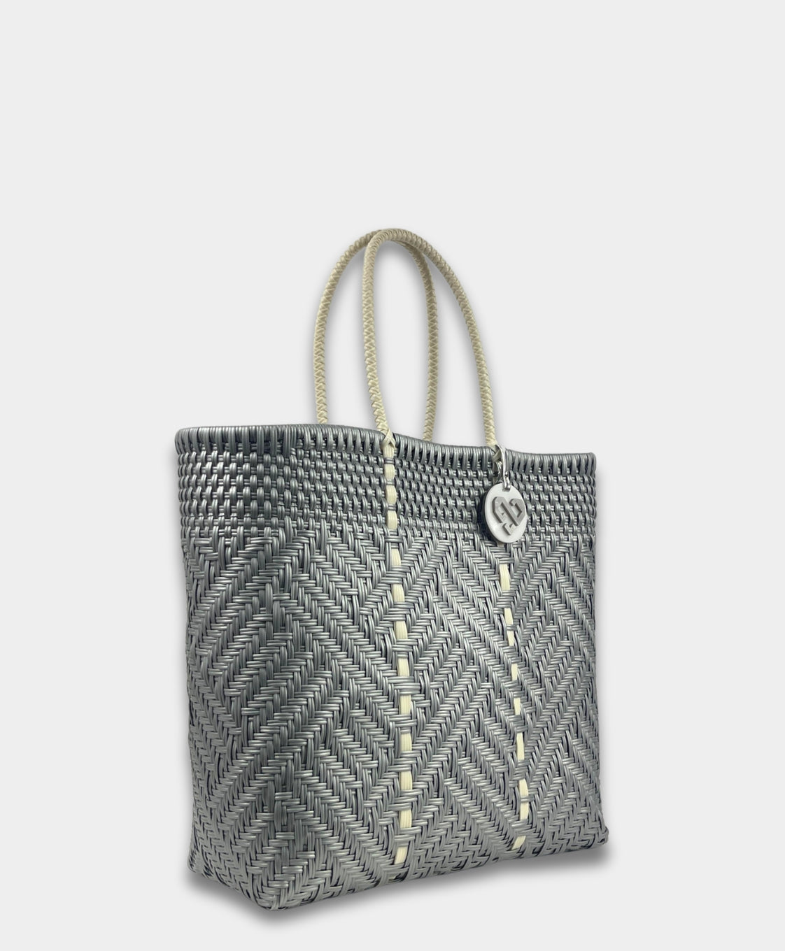 Glimmer Silver Tote Bag Large
