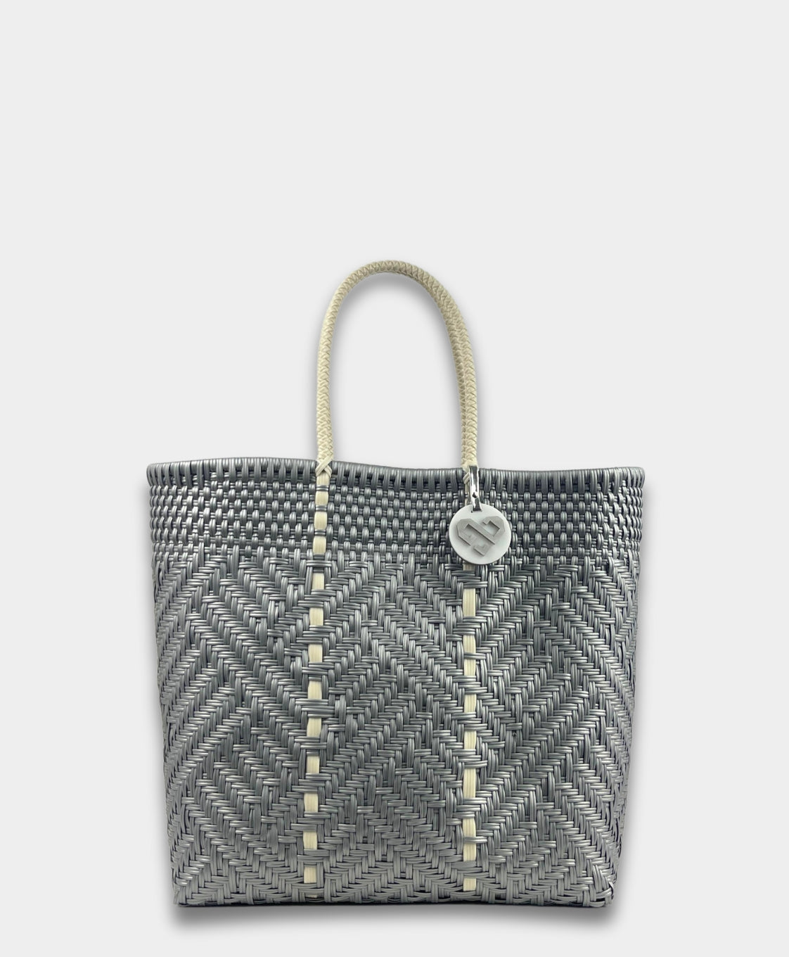 Glimmer Silver Tote Bag Large