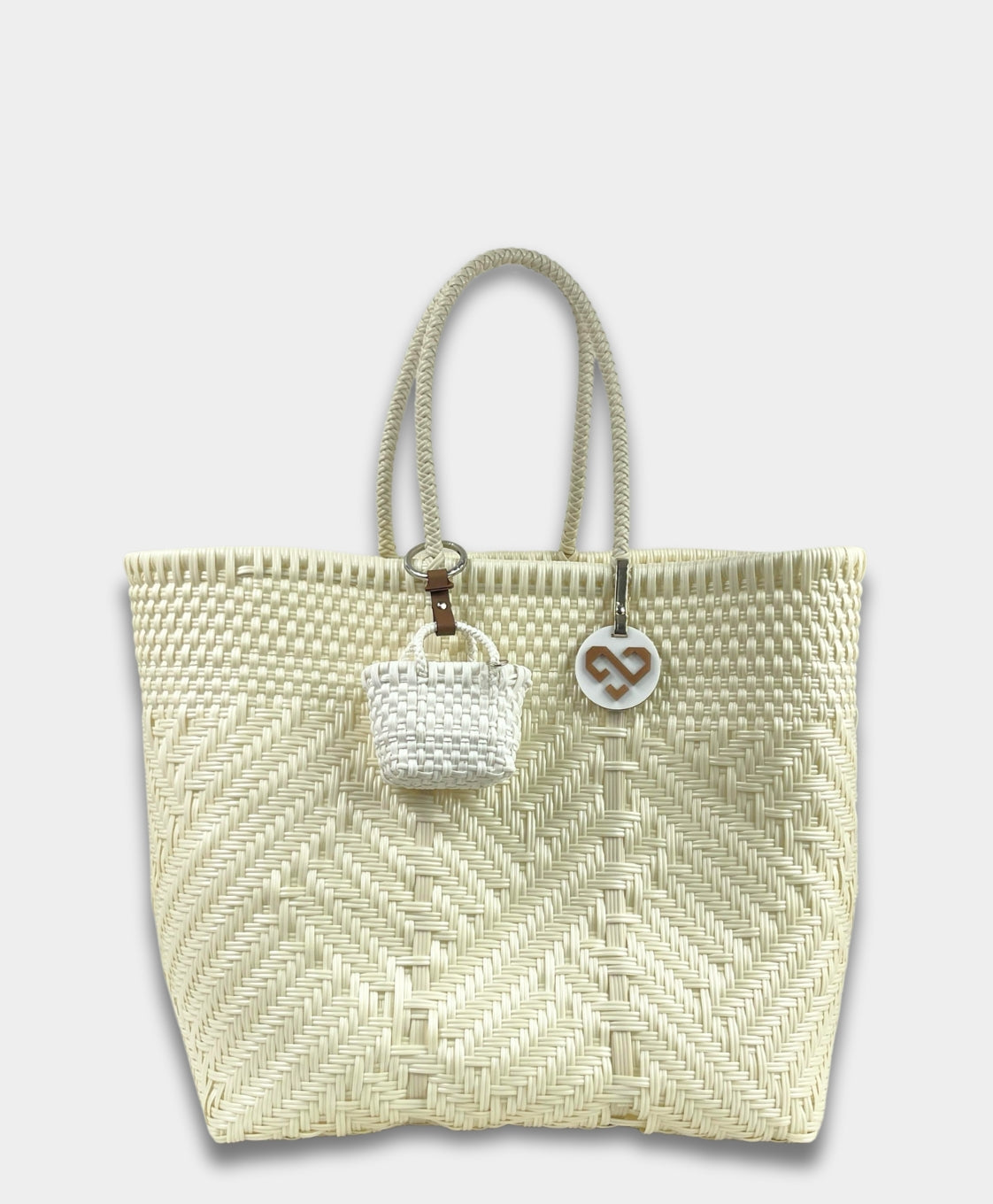 Tiny Tote Bag Charm White