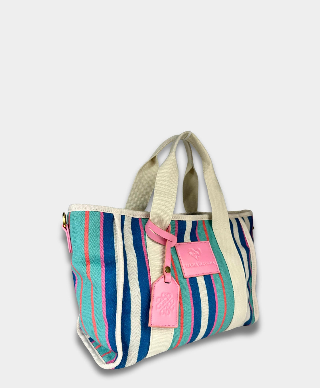 MV Canvas Striped Tote Blue