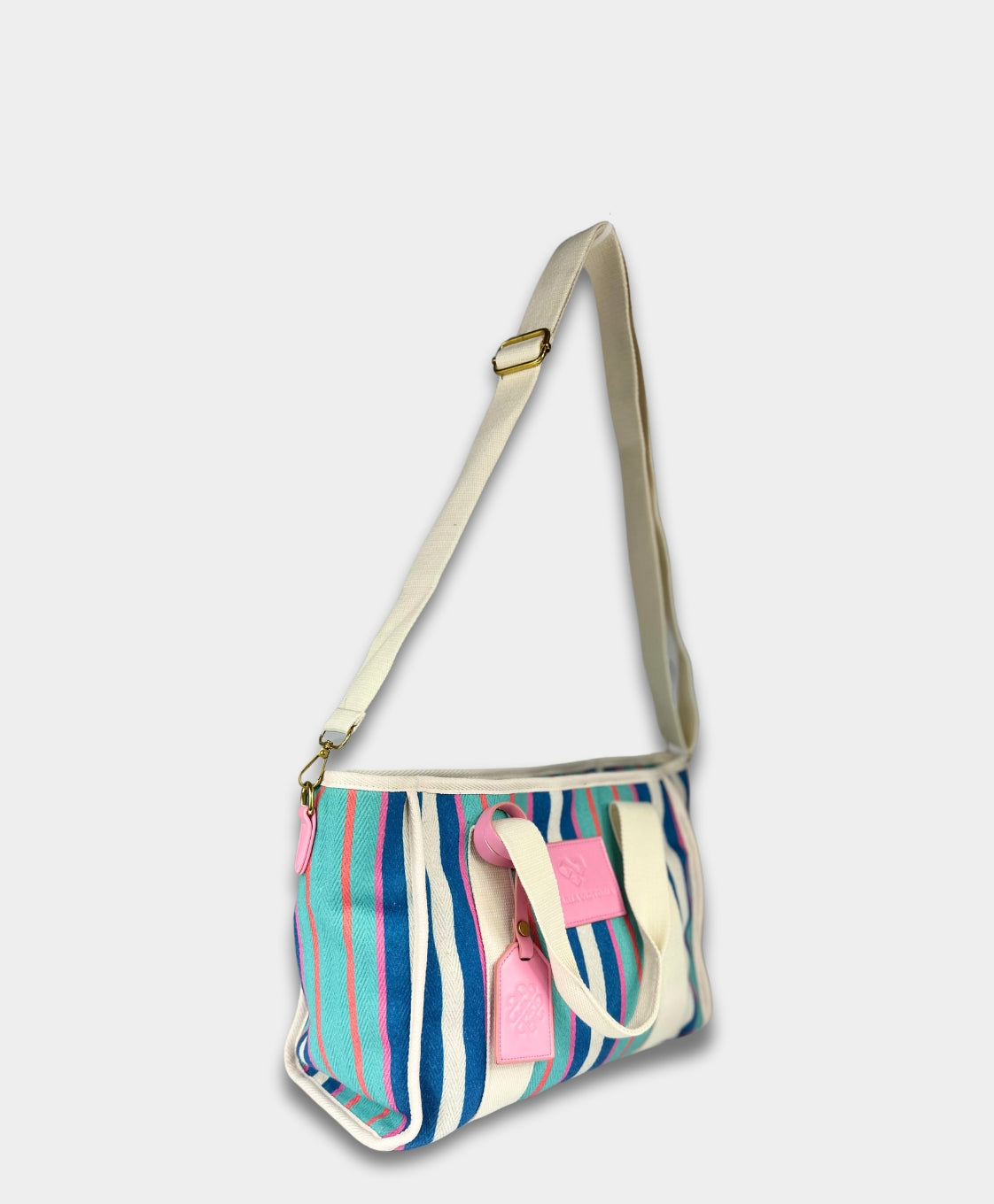 MV Canvas Striped Tote Blue