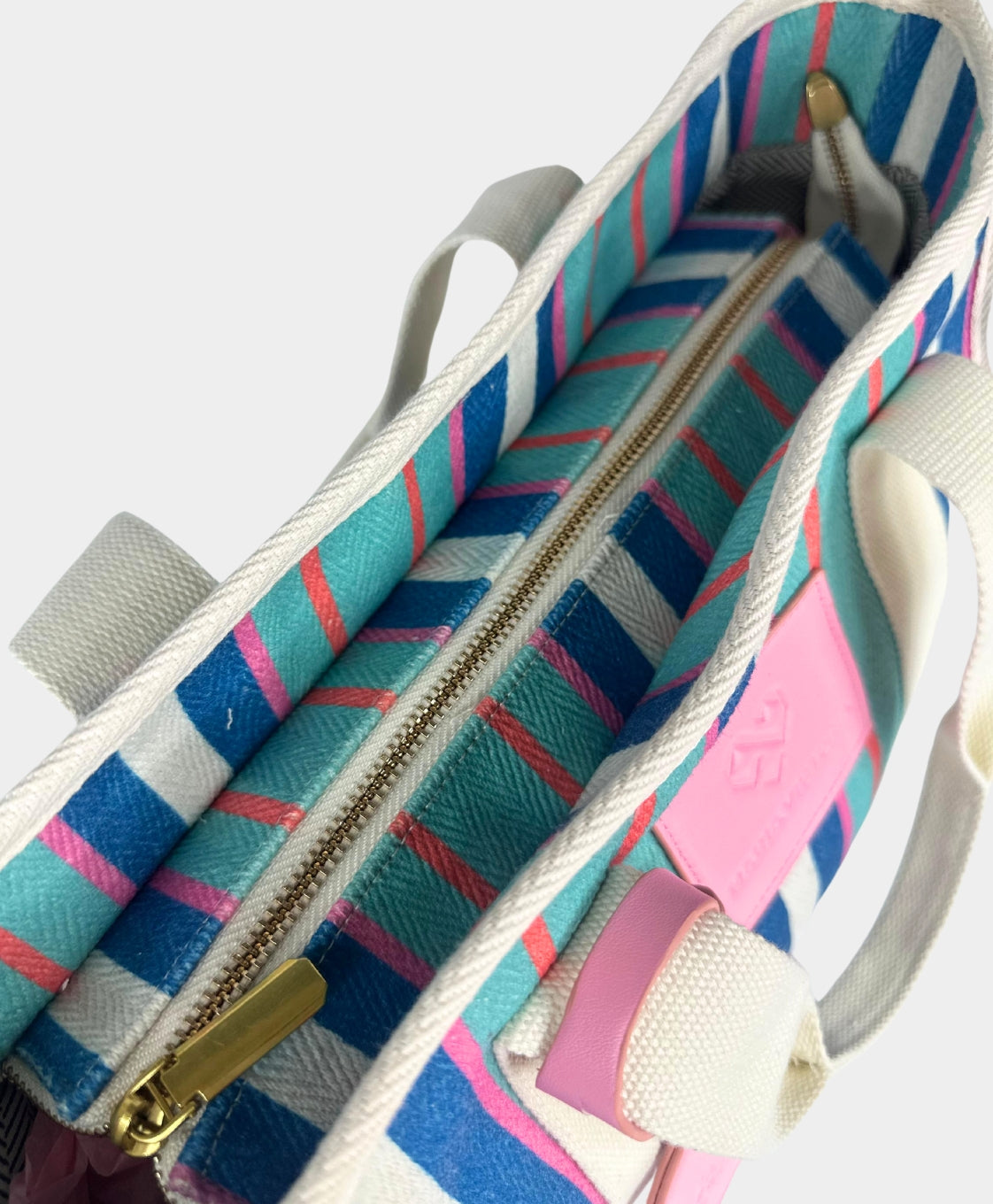 MV Canvas Striped Tote Blue