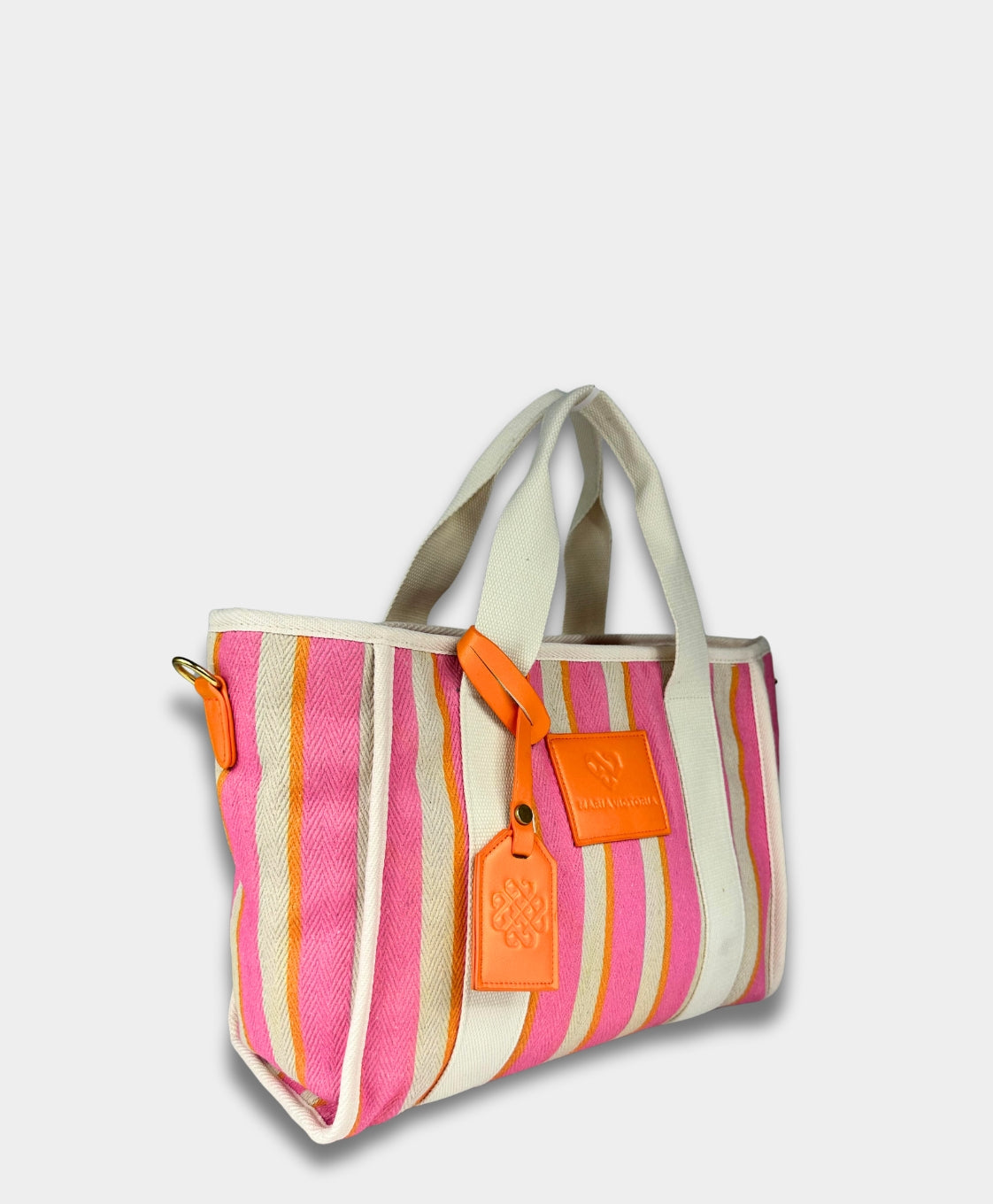 MV Canvas Striped Tote Pink