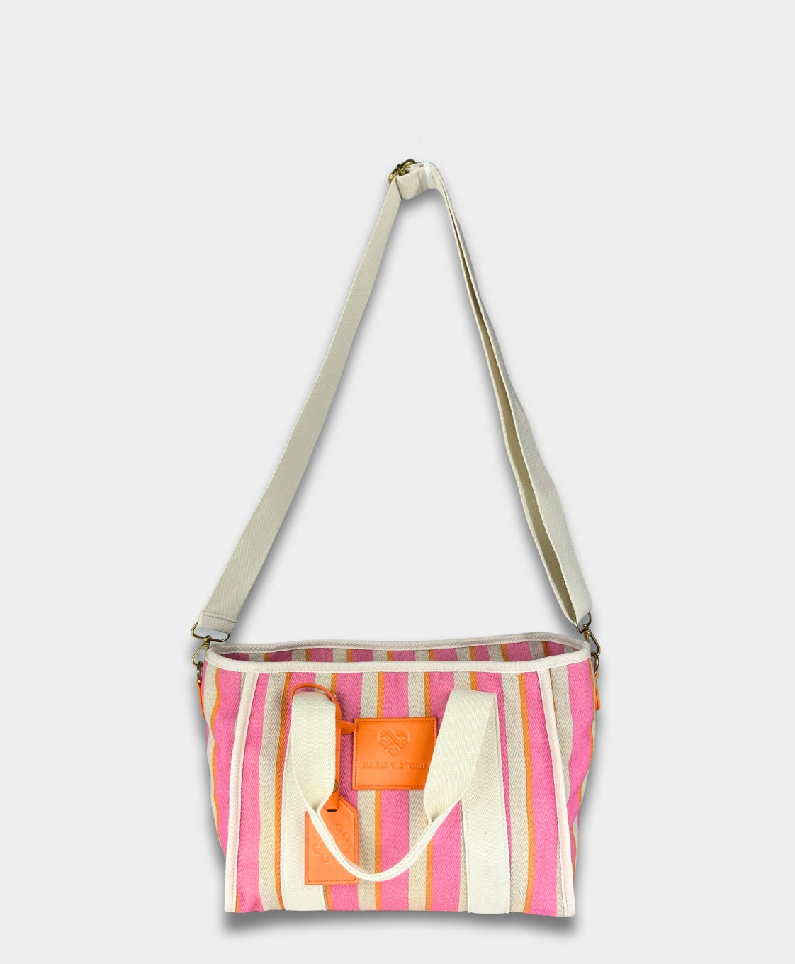 MV Canvas Striped Tote Pink