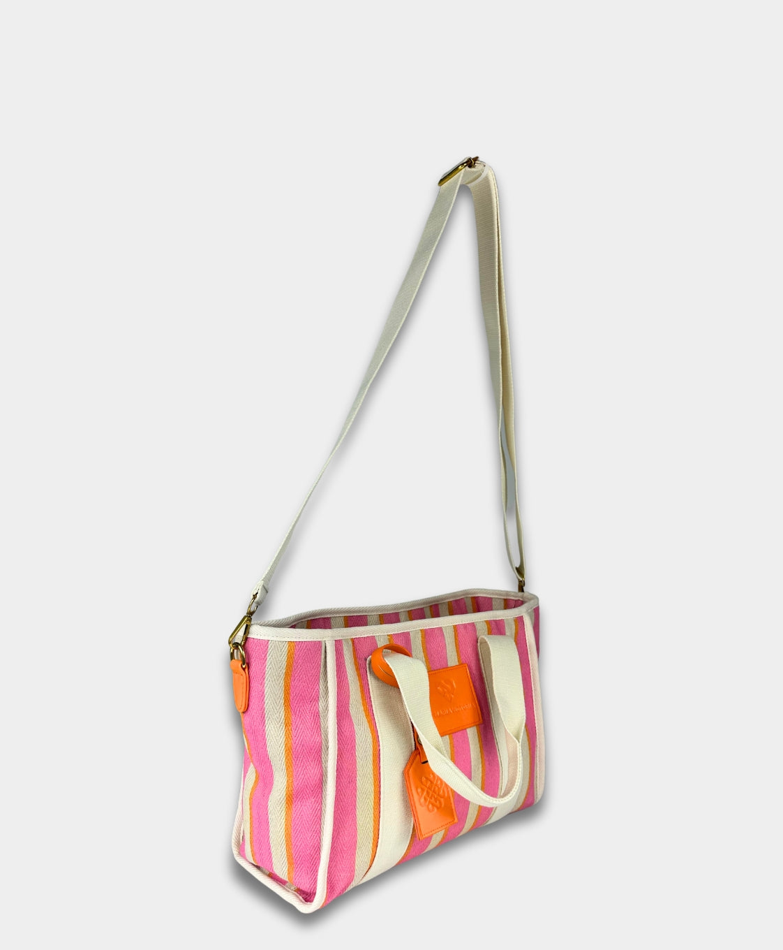 MV Canvas Striped Tote Pink