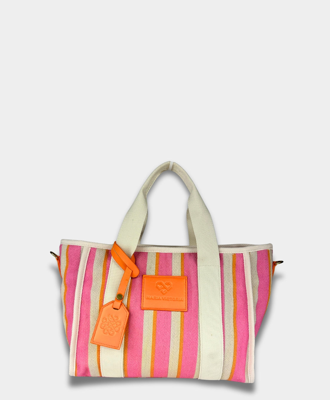 MV Canvas Striped Tote Pink