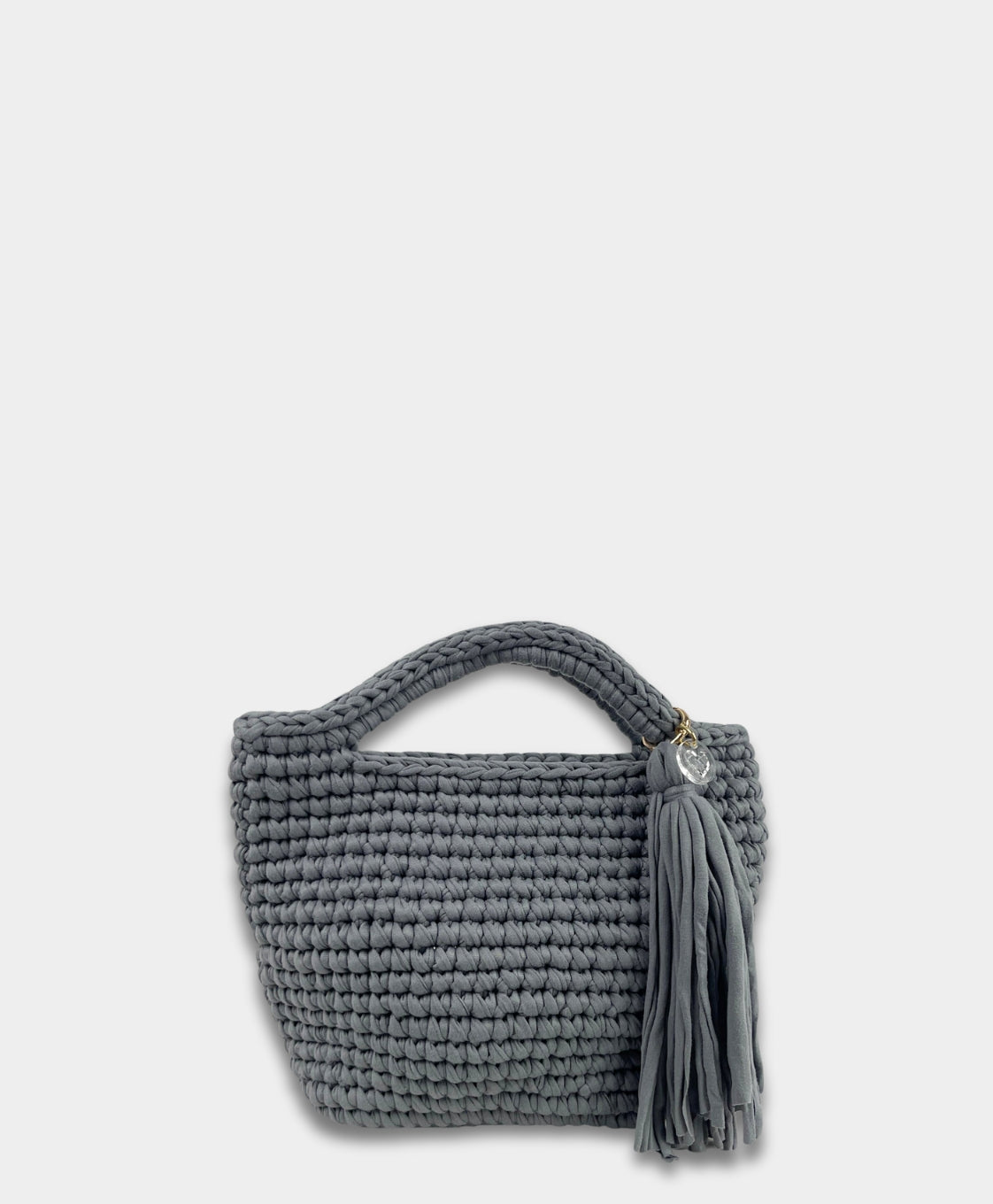 Crochet Dark Grey Handheld Bag