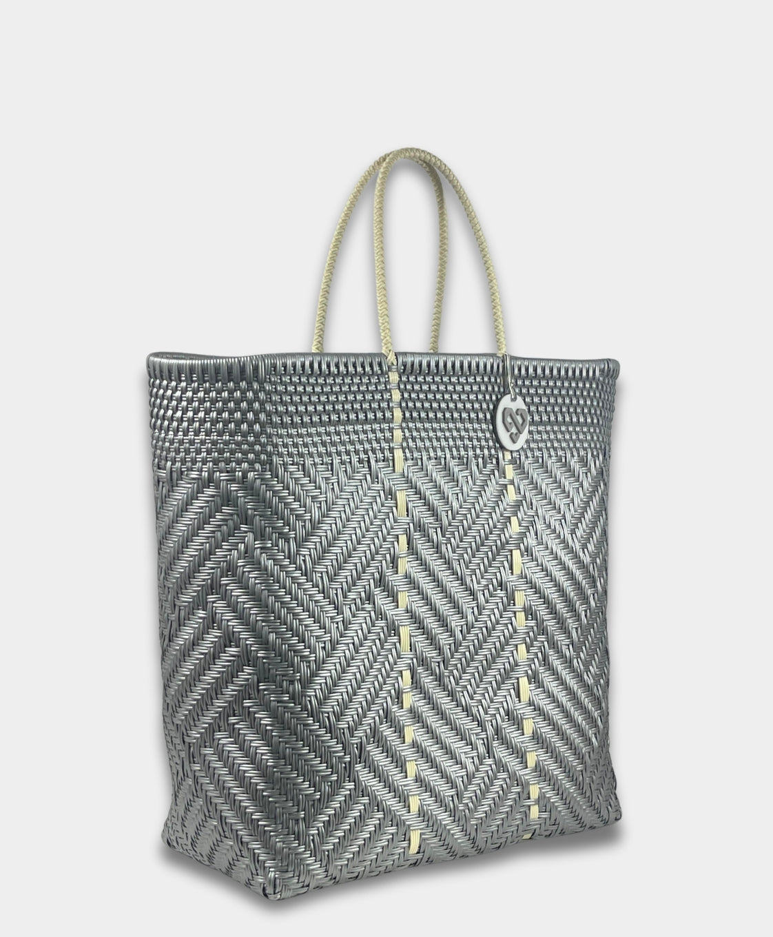 Glimmer Silver Tote Bag Extra Large
