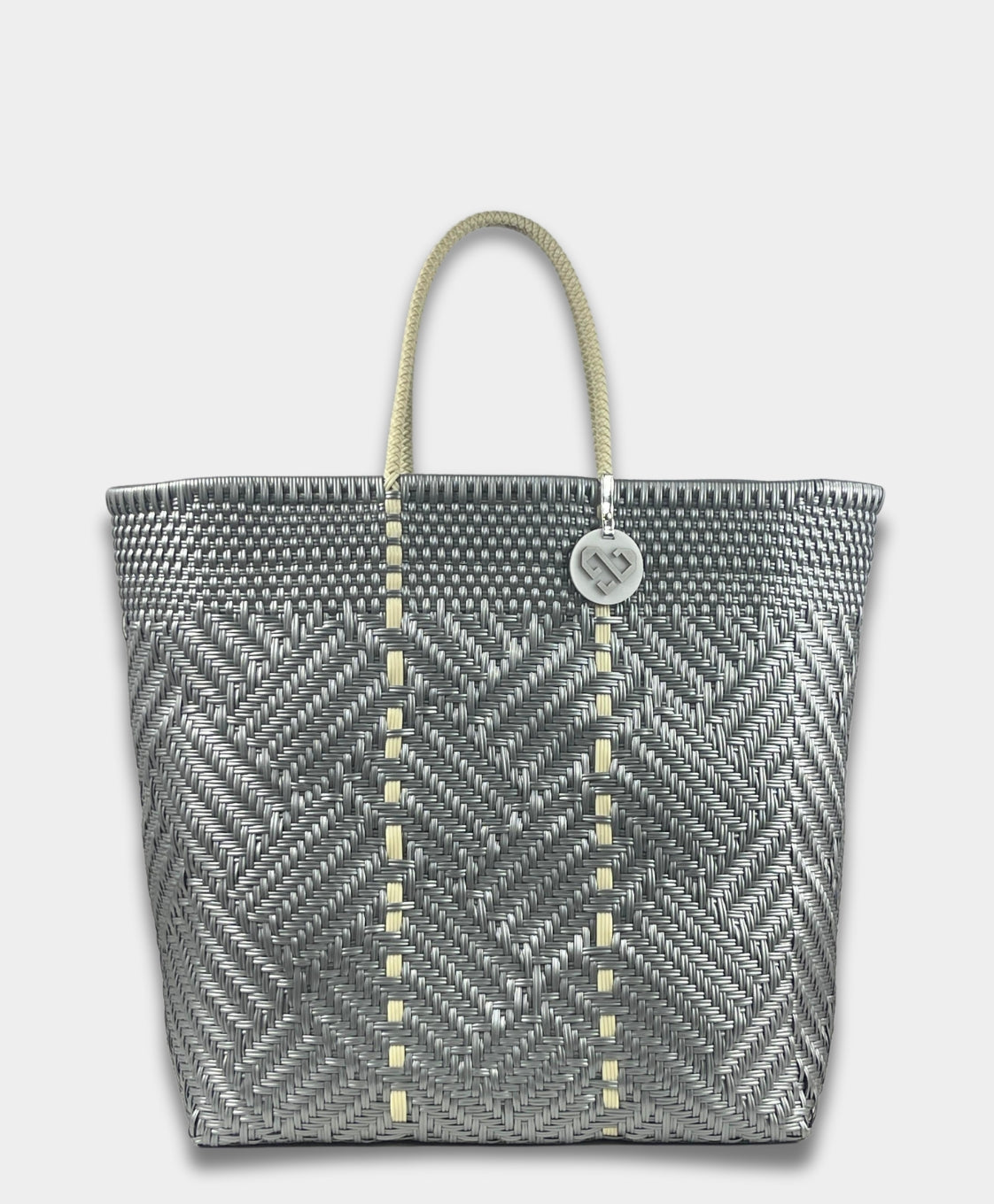 Glimmer Silver Tote Bag Extra Large