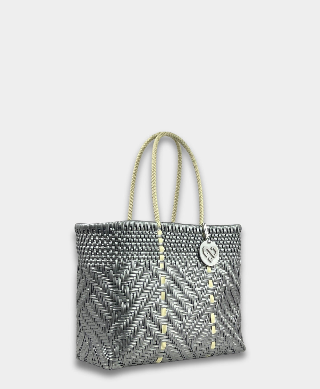 Glimmer Silver Tote Bag Small