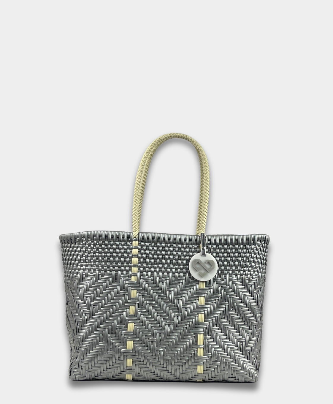 Glimmer Silver Tote Bag Small