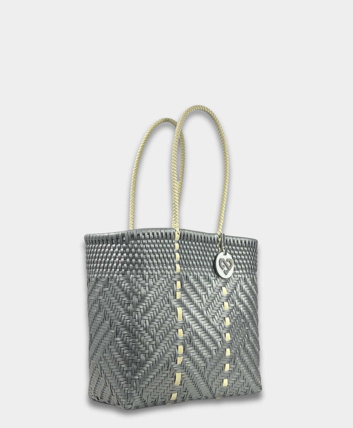 Glimmer Silver Tote Bag Medium
