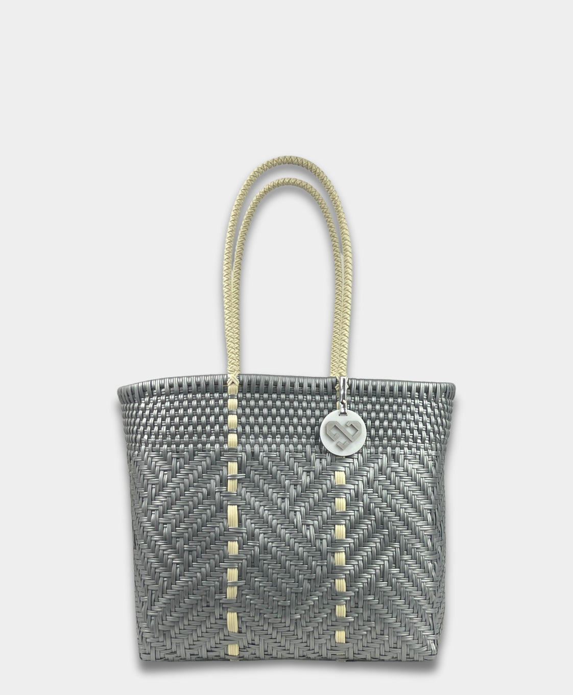 Glimmer Silver Tote Bag Medium