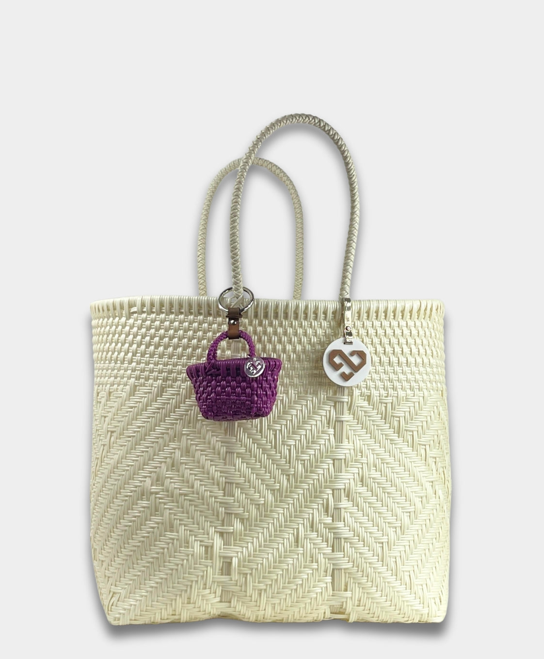 Tiny Tote Bag Charm Purple